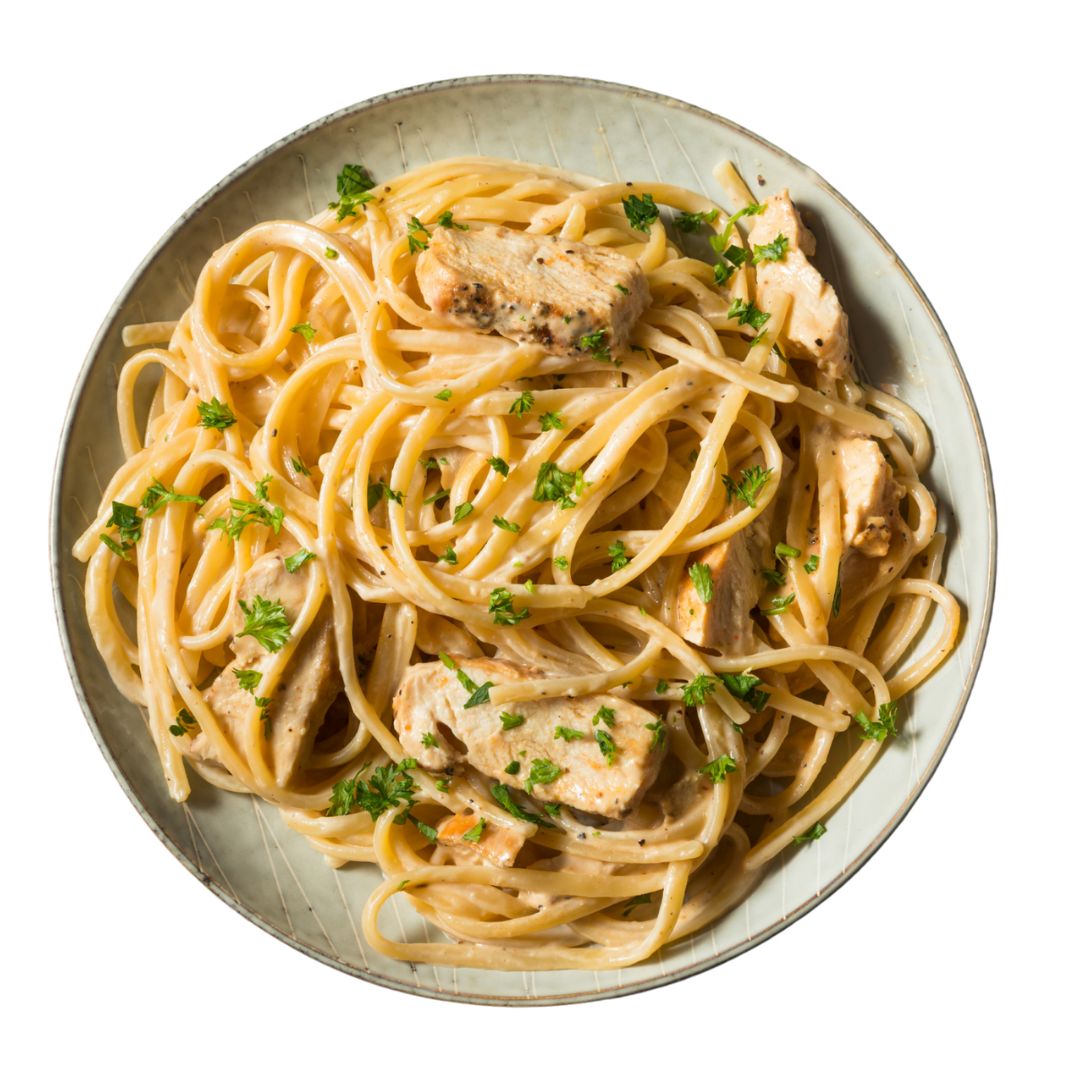 Spaghetti med kylling og sopp